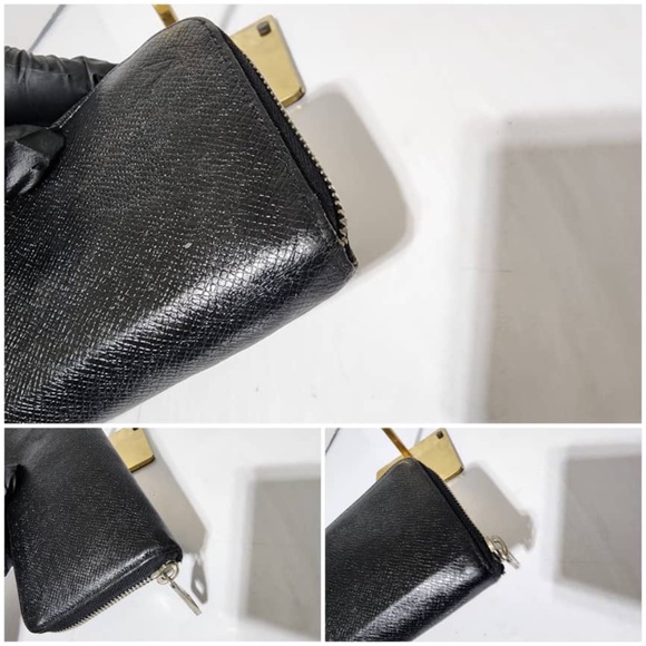 Authentic LOUIS VUITTON Taiga Leather Zippey Wallet Black - Picture 9 of 13